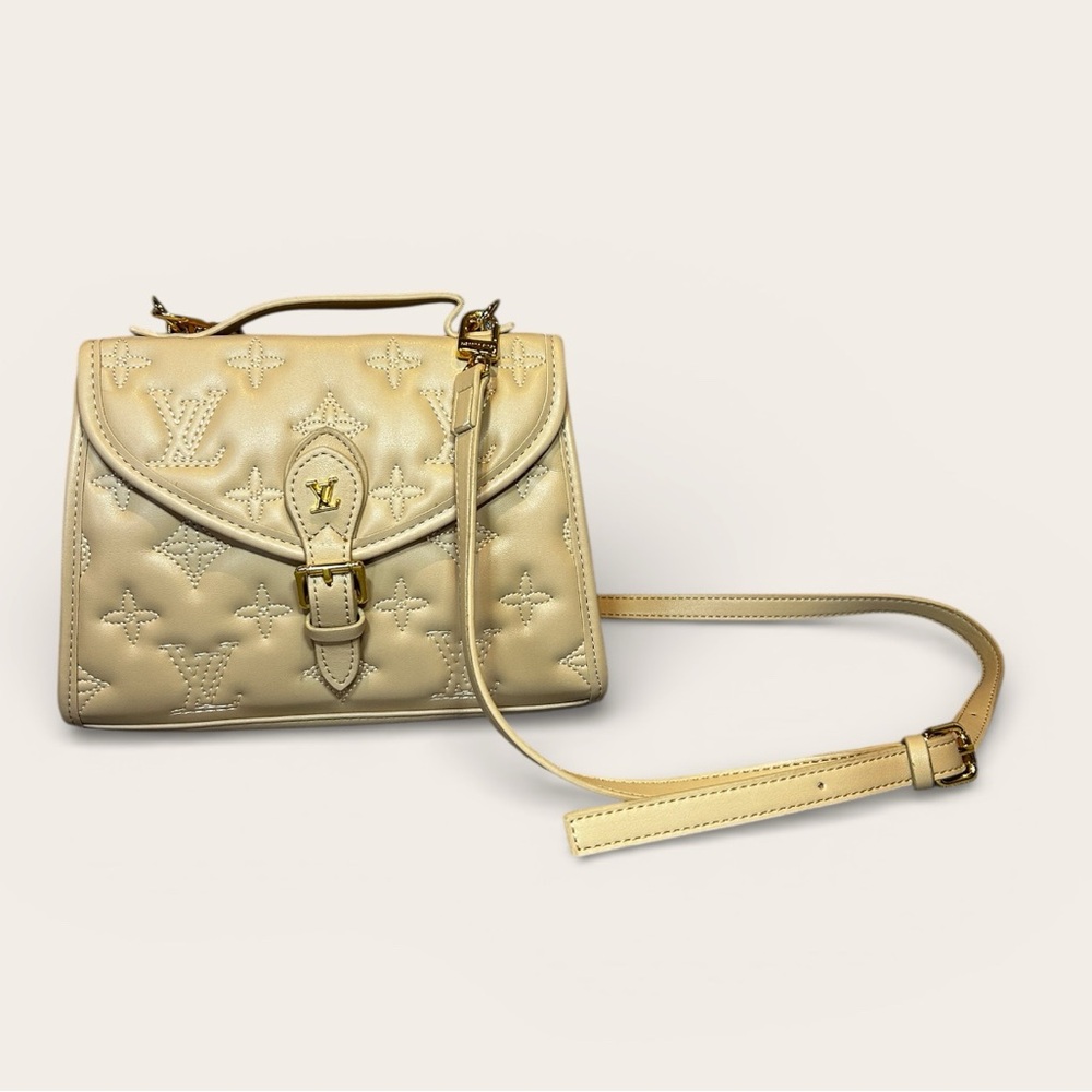 Source Unknown Gold Embossed Crossbody Bag